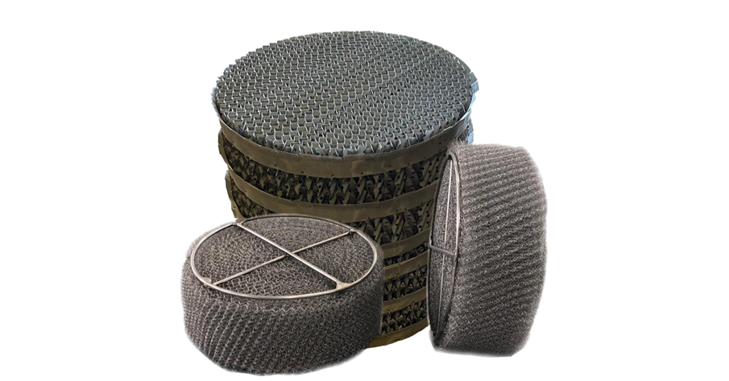 knitted mesh and demister pads