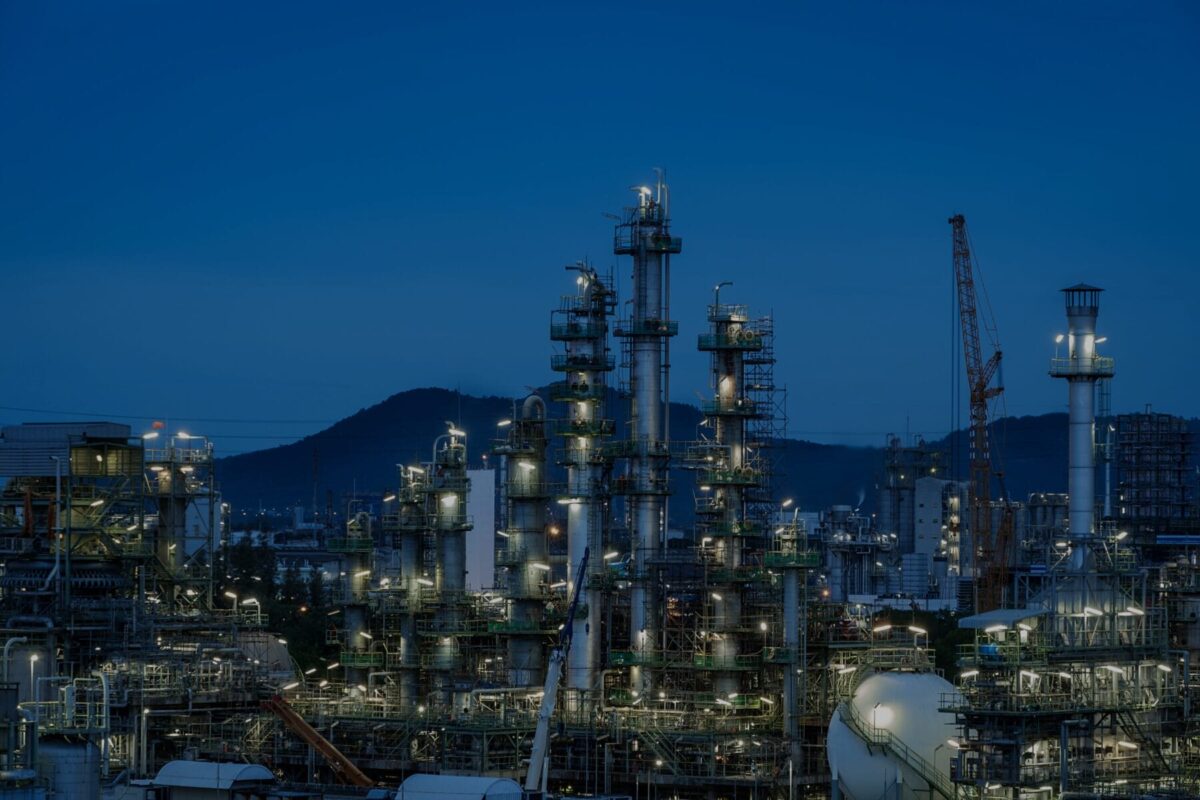 Oil and Gas Plant at night
